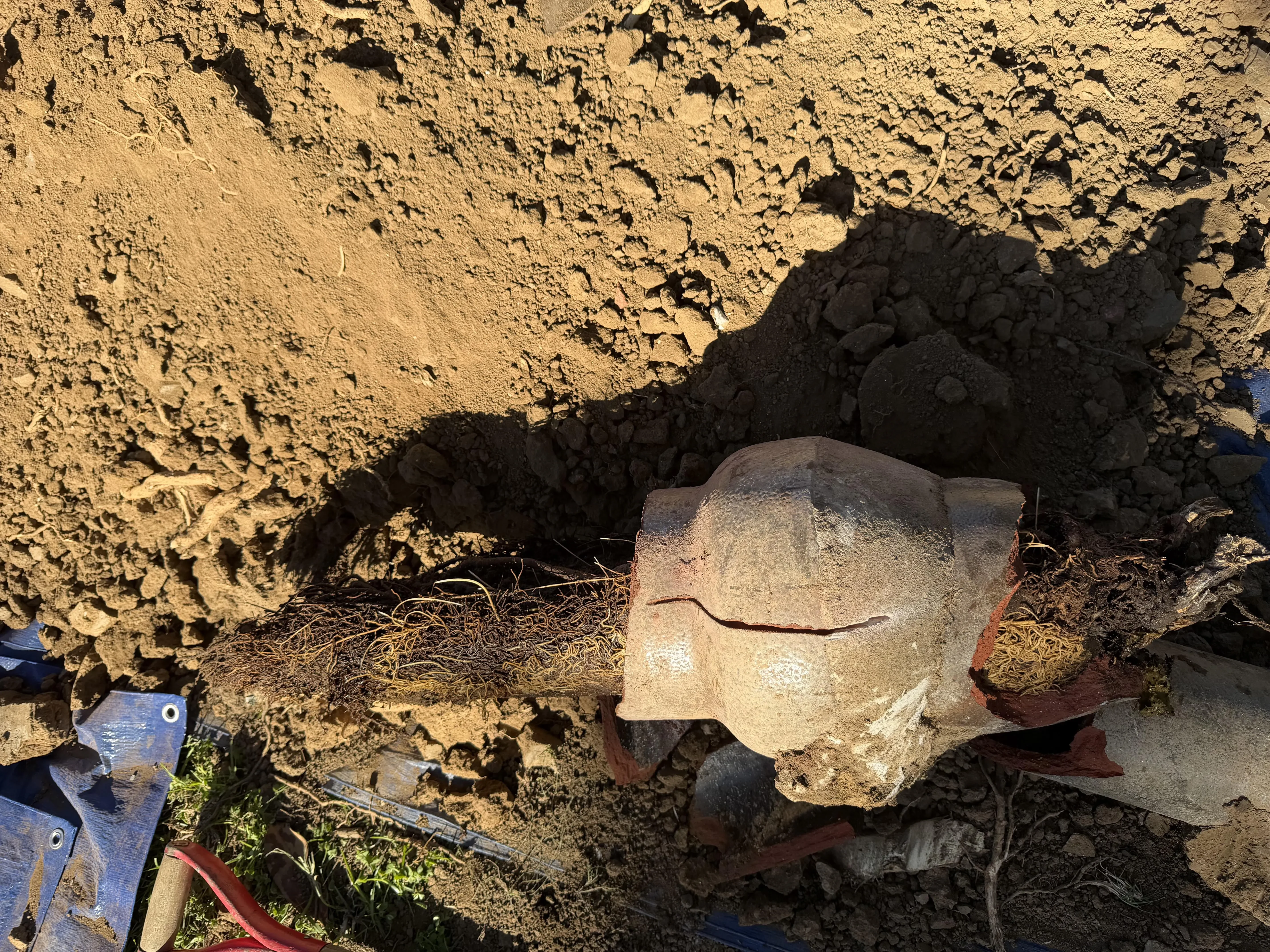 Glendale sewer line after spot repair with new ABS section installed