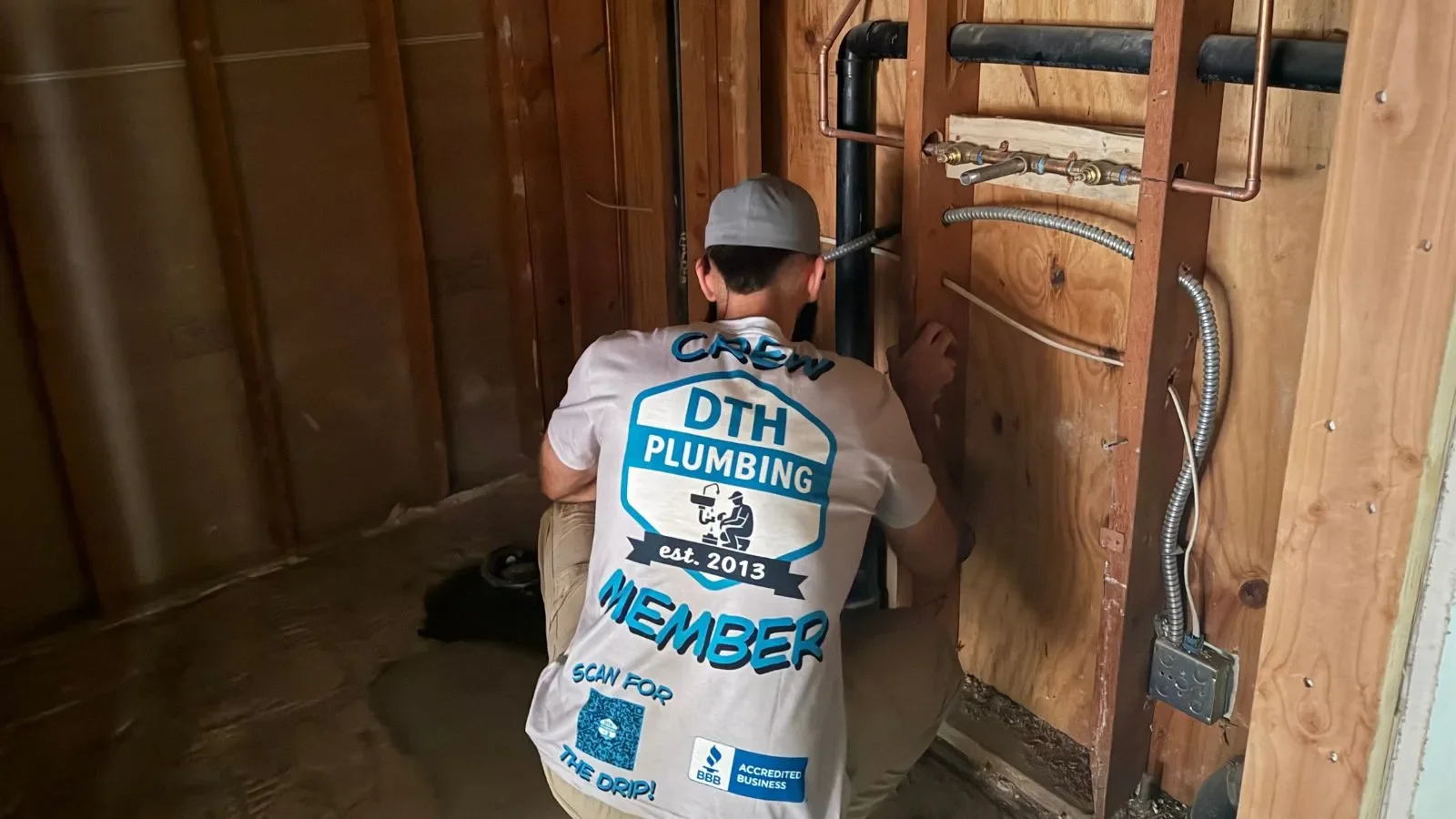 La Cañada new construction plumbing after rough-in work